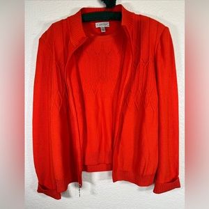 St John Sport orange sweater and sleeveless shirt top Large